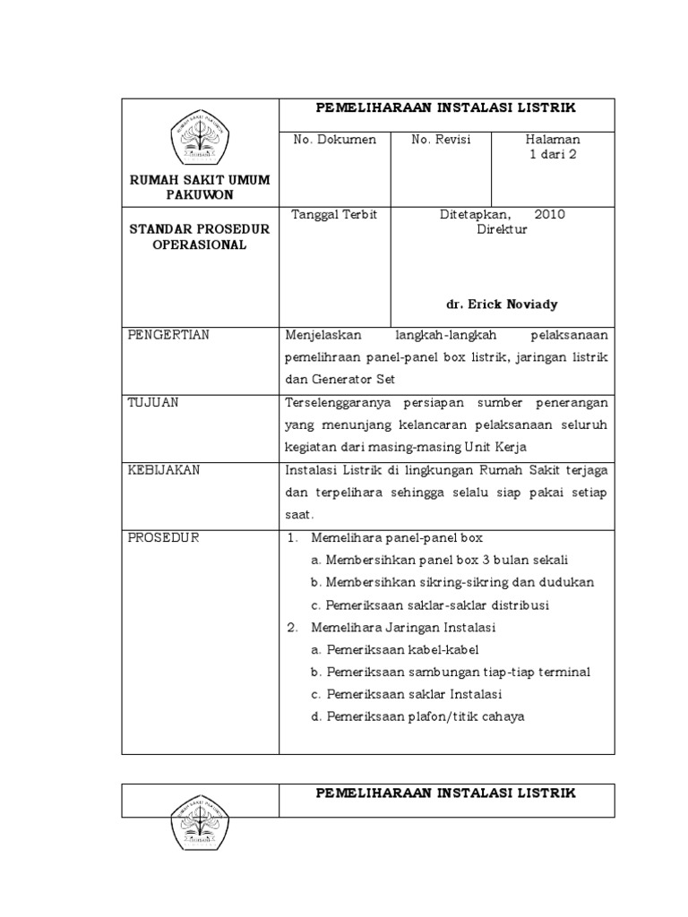 SOP Standar 4 | PDF