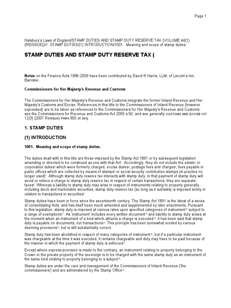 stamp duty reserve tax definition
