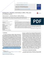 Headquarters-Subsidiary Relationships in MNCS: Fifty Years of Evolving Research