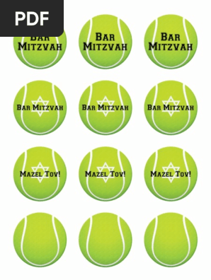 Tennis Ball Cupcake Toppers 2 Inch Circle 8 5x11 Free Printable