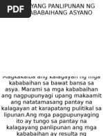 Mga Samahang Pangkababaihan At Mga Kalagayang Panlipunan