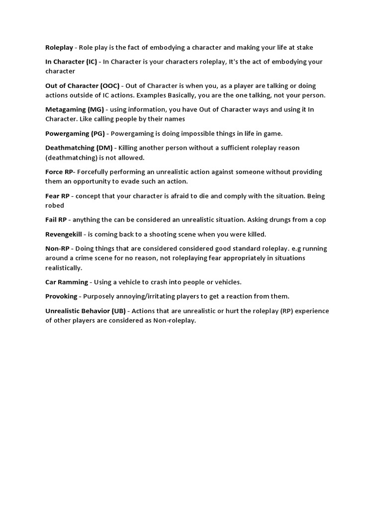 Roleplay Pdf Games Activities Language Arts Discipline