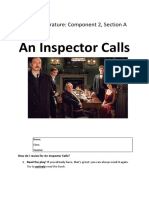 English - Literature - Paper 2 - Literature An Inspector Calls Revision Booklet