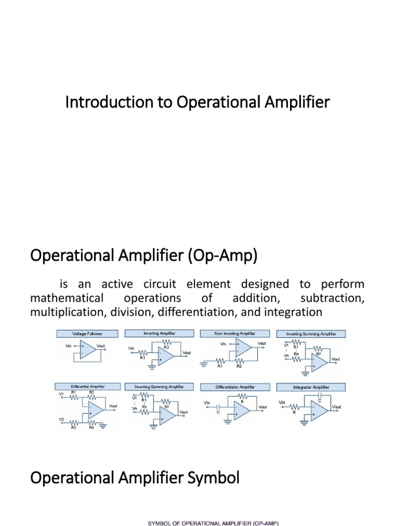 Introduction To Operational Amplifier Circuit Diagram