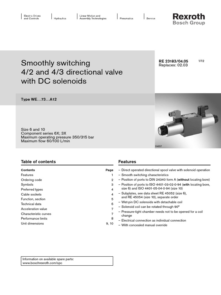 Smoothly Switching 4/2 and 4/3 Directional Valve With DC Solenoids PDF Valve Ac Power