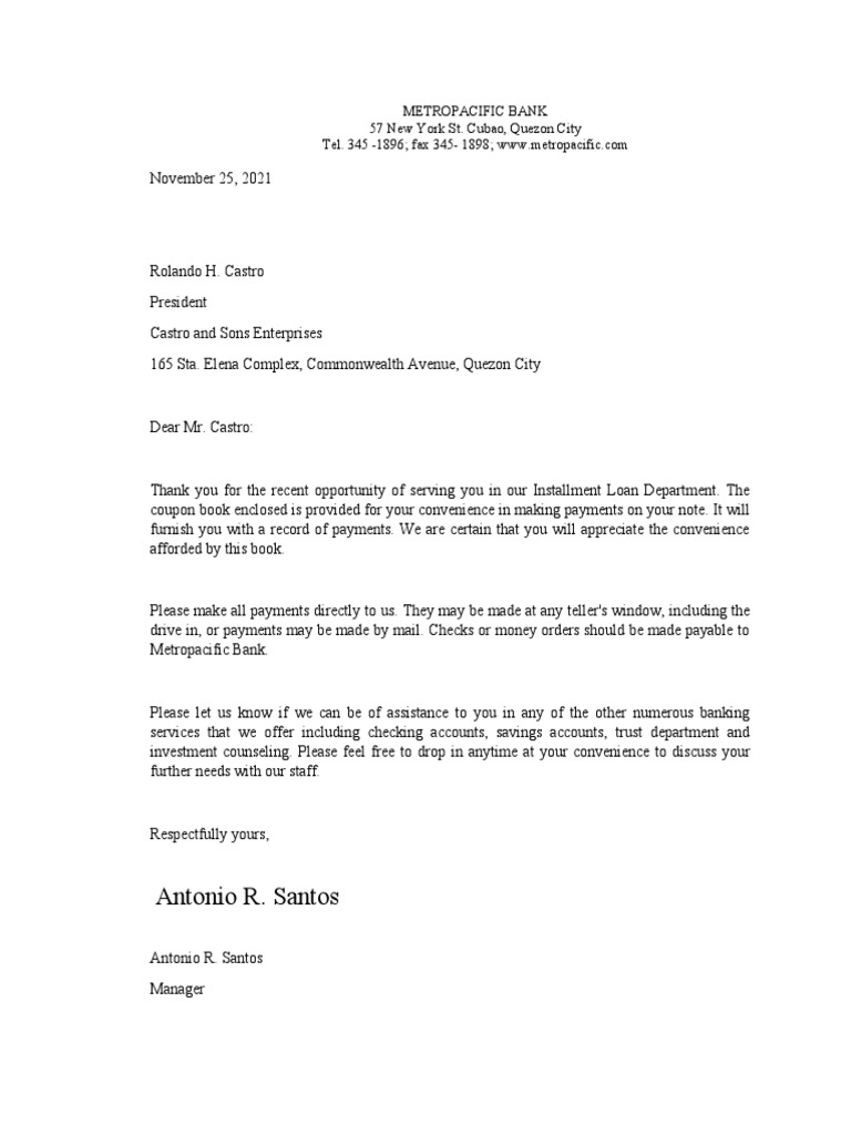 FULL BLOCK LETTER SAMPLE | PDF