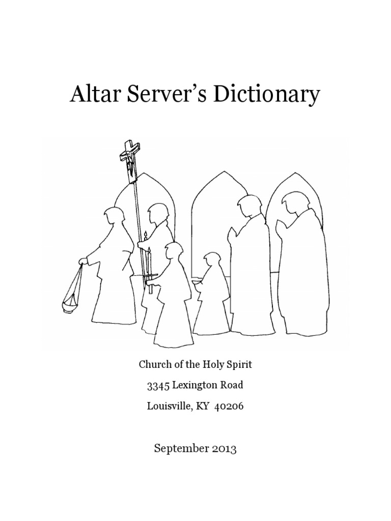 Altar Server Dictionary PDF Eucharist Rituals