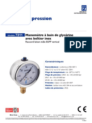 Informations Sur Les Manomètres, PDF, mesure de pression