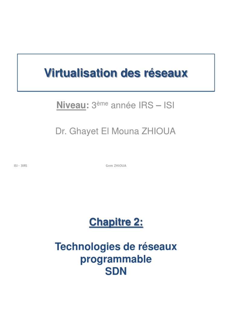Virtualisation des Réseaux SDN | PDF | Transfert d'État ...