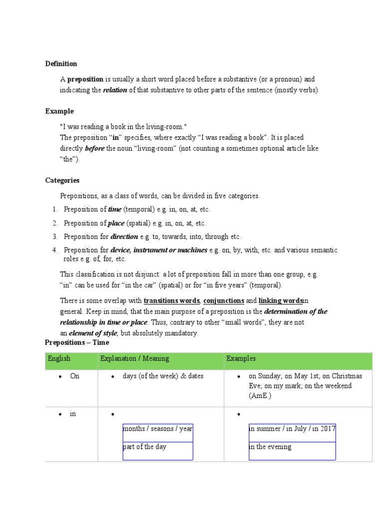 Preposition | Download Free PDF | Preposition And Postposition | Noun
