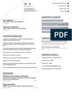 NDT Inspector resume highlighting Level II certification and experience conducting UT, PT, VT inspections