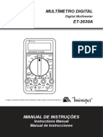 Multímetro Digital ET-2030A: Manual de Instruções