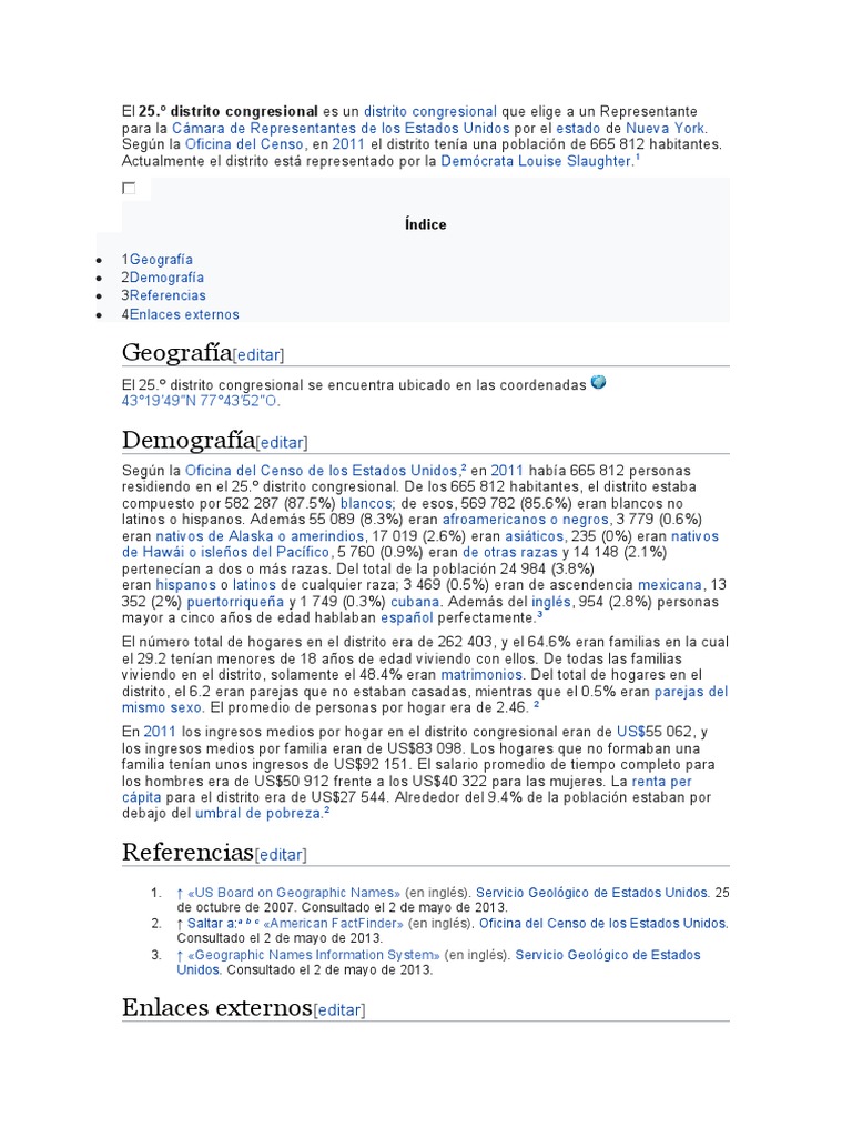 Distrito Congresional de Nueva York PDF Los Estados Unidos Censo