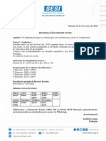 Comunicado - Informações Importantes