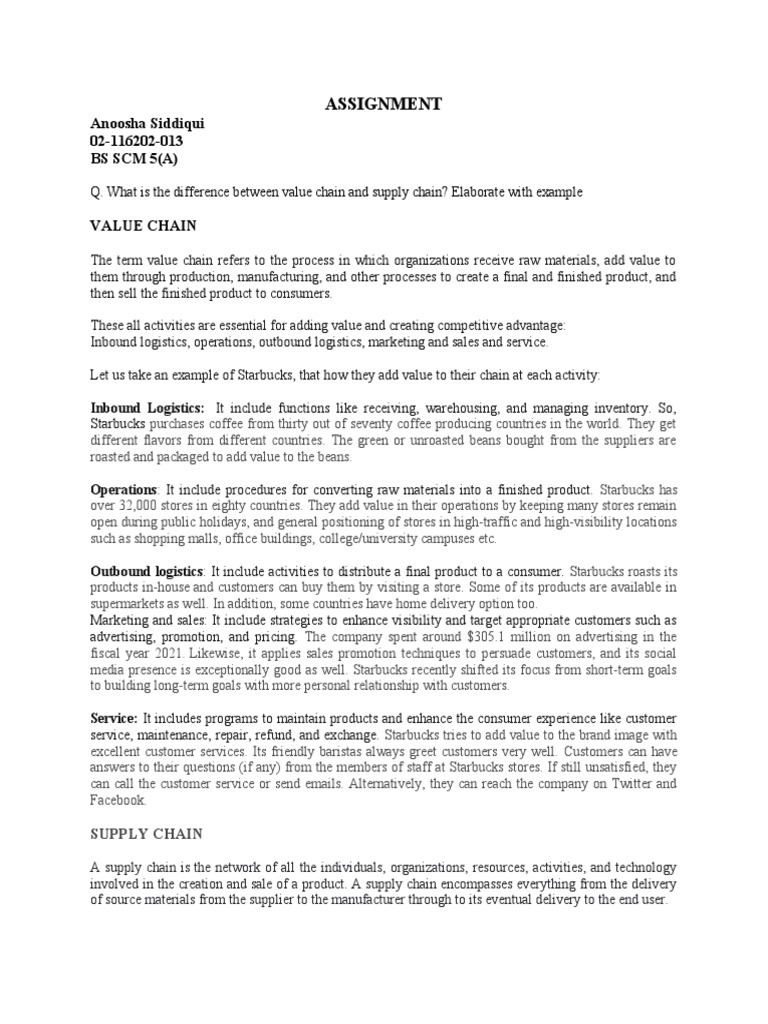 Value Chain Vs Supply Chain Pdf Supply Chain Logistics