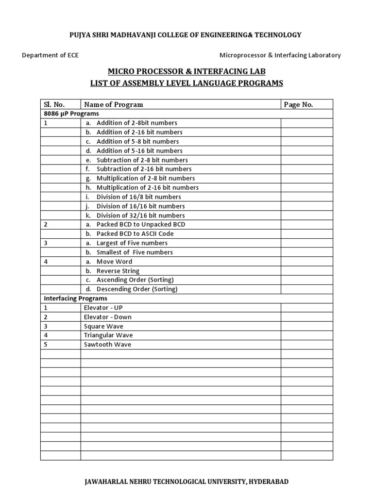 Mpmc Lab Manual Pdf For Eee