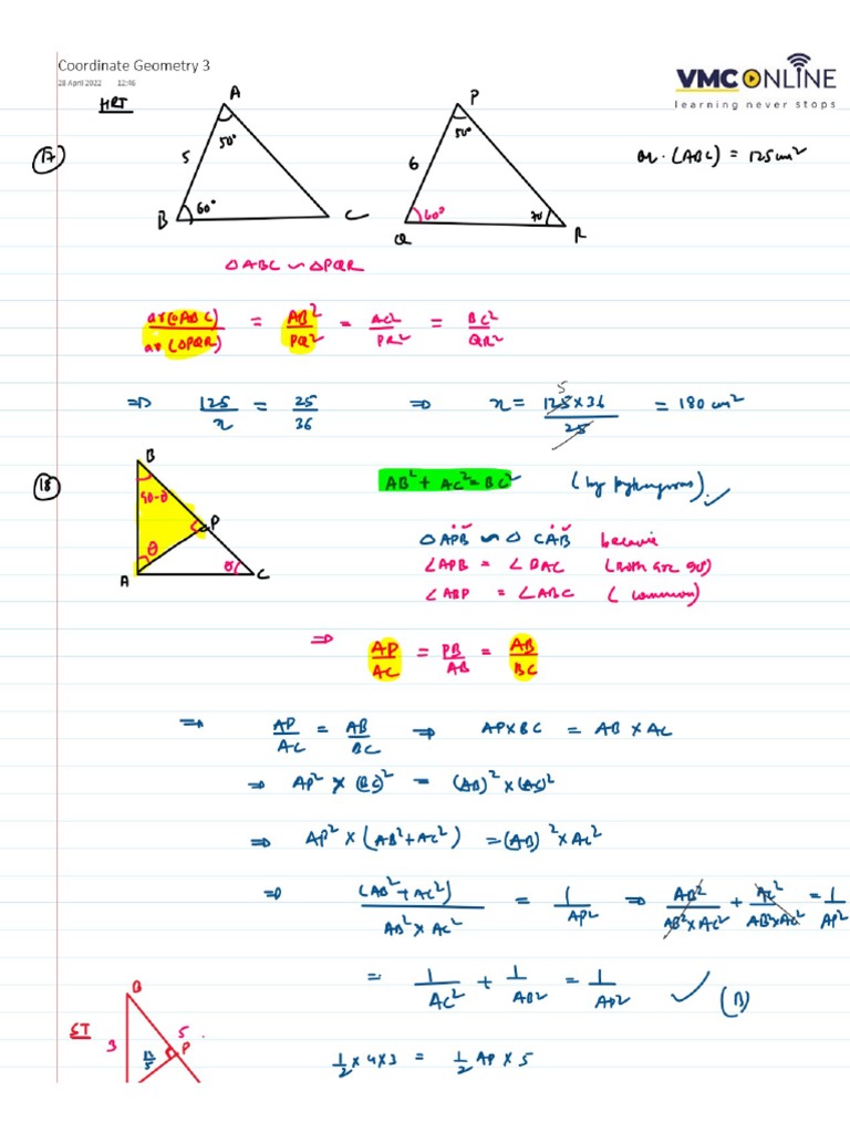 03rd Dec Coordinate Geometry-3 Notes | PDF