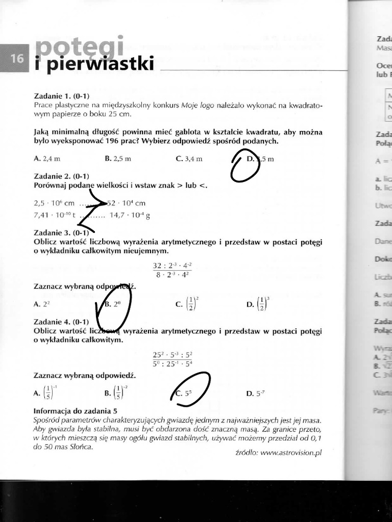 Potęgi I Pierwiastki Klasa 8 zadania_8_potęgi i pierwiastki | PDF
