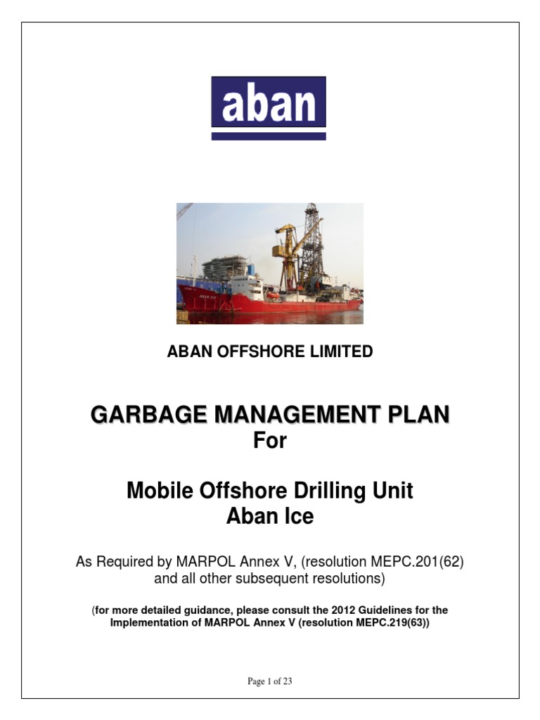 Aban Ice Garbage Management Plan | PDF | Municipal Solid Waste | Reuse