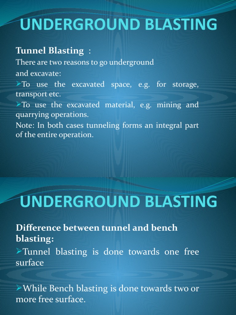 Tunnel Blasting PDF Tunnel