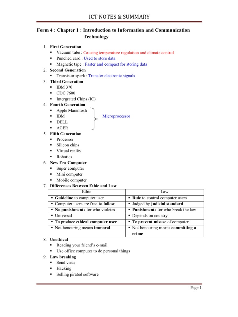 ICT Notes | PDF | Computer Security | Security