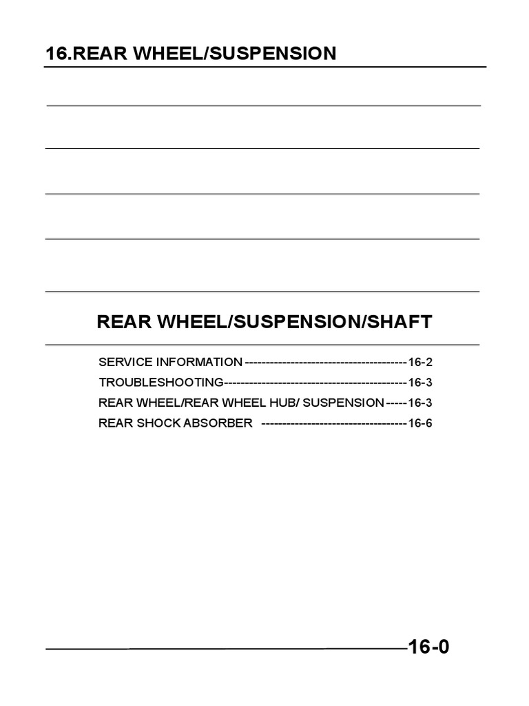 A86&A88chapter 16 (REAR WHEELSUSPENSION) PDF Axle Mechanical
