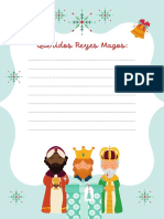 Documento A4 Carta A Los Reyes Magos Imprimible Color Verde