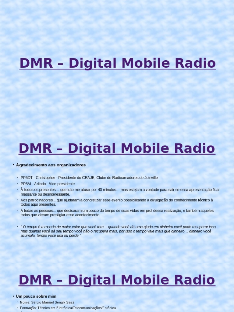 Introdução ao DMR: Rádio Móvel Digital | PDF | Negócios