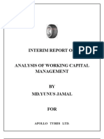 Interim Report on Working Capital Analysis for Apollo Tyres