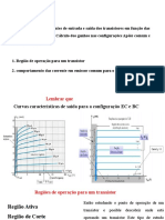 Análise das regiões de operação e cálculo dos ganhos em transistores