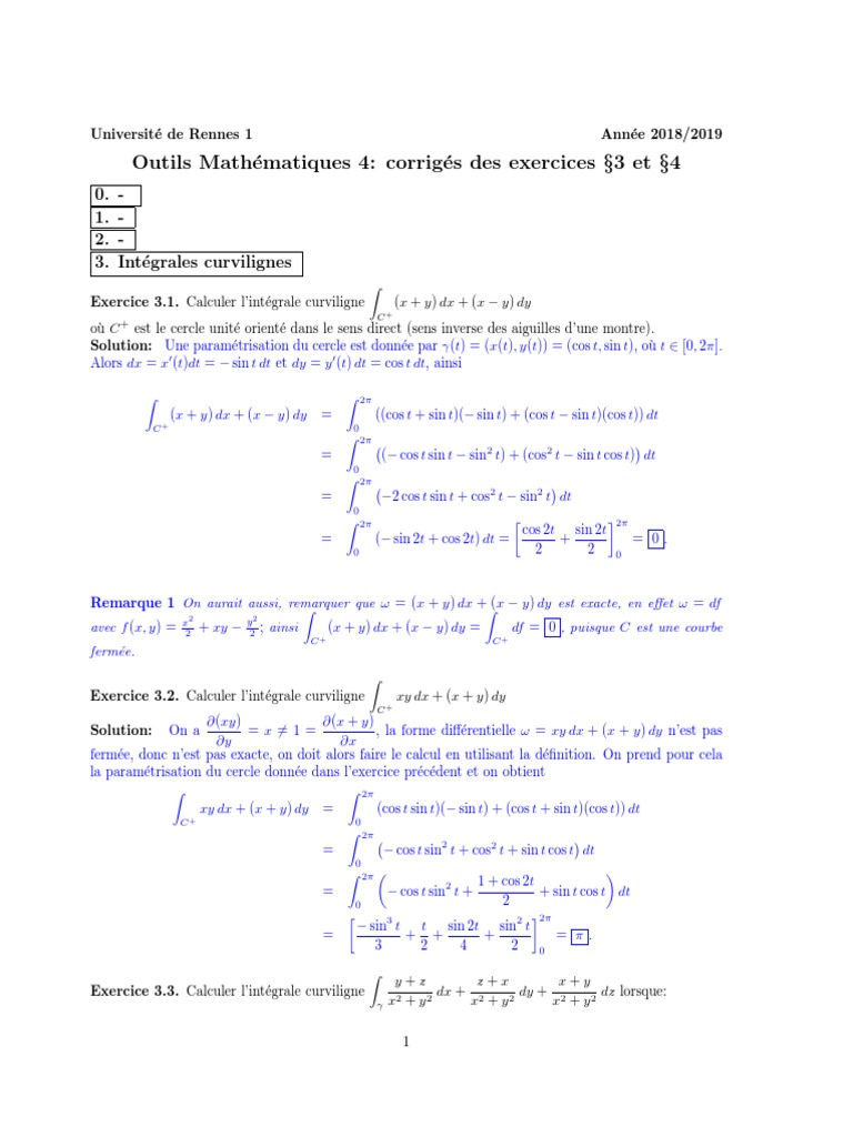 TD Intcurvili Cor | PDF | Pente | Calcul