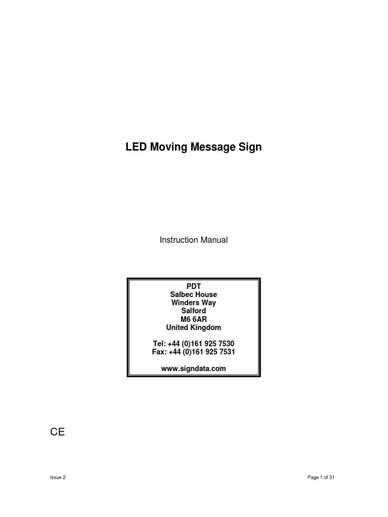 LED Moving Message Sign: Instruction Manual | PDF | Electrical ...