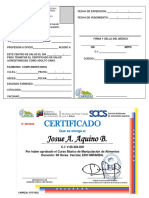 Certificado de salud Venezuela menos de