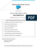 End of Term - Math - F4 - Practice Paper 2