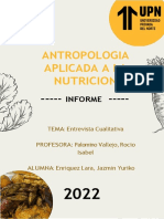 Antropologia Aplicada A La Nutricion (INFORME)