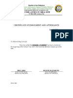 Certificate of Enrolment and Attendance - Berey