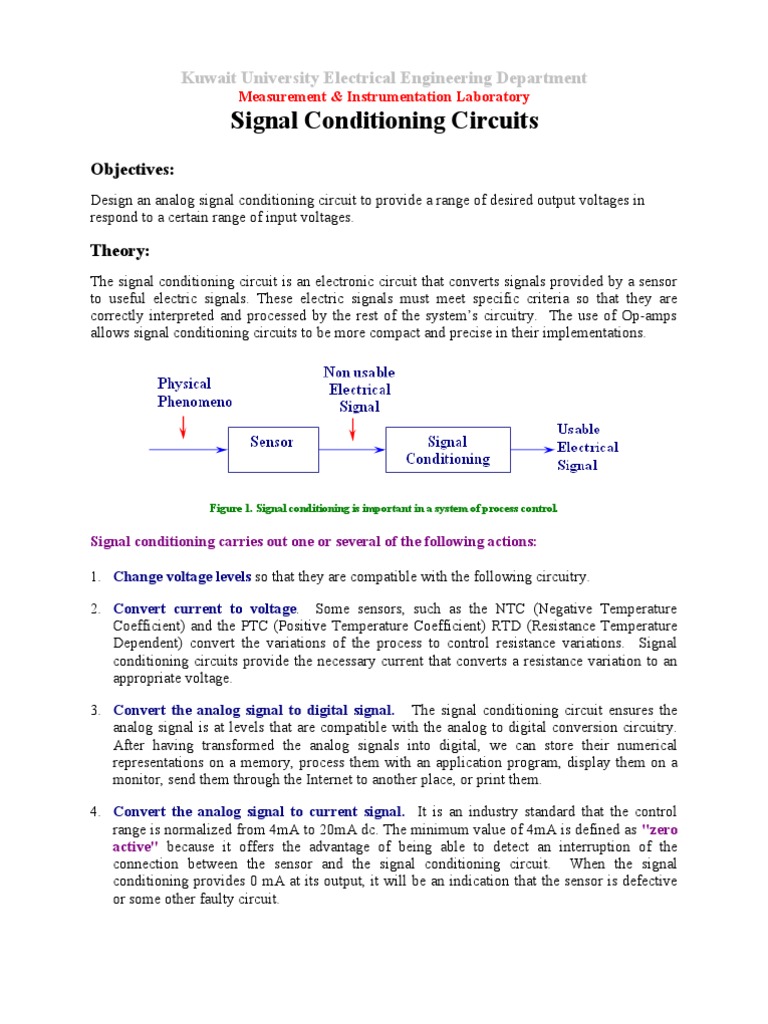 Signal Conditioning Circuit Design | PDF | Signal (Electrical ...