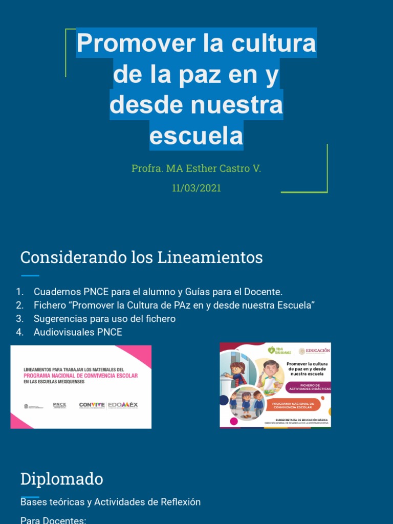 Fichero para Promover la Cultura de Paz | PDF