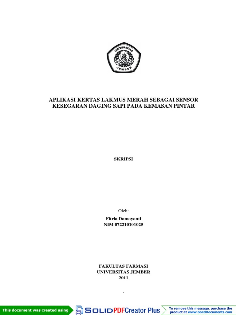 Sensor Kertas Lakmus untuk Kesegaran Daging | PDF