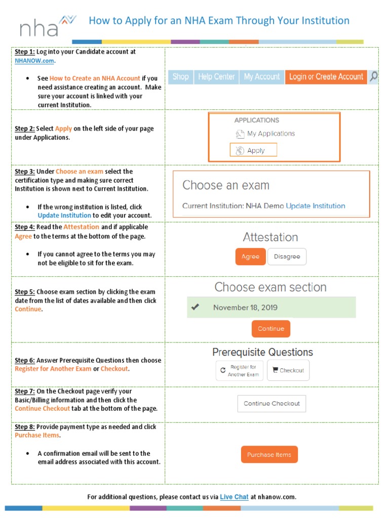 How To Apply For An NHA Exam Through An Institution PDF