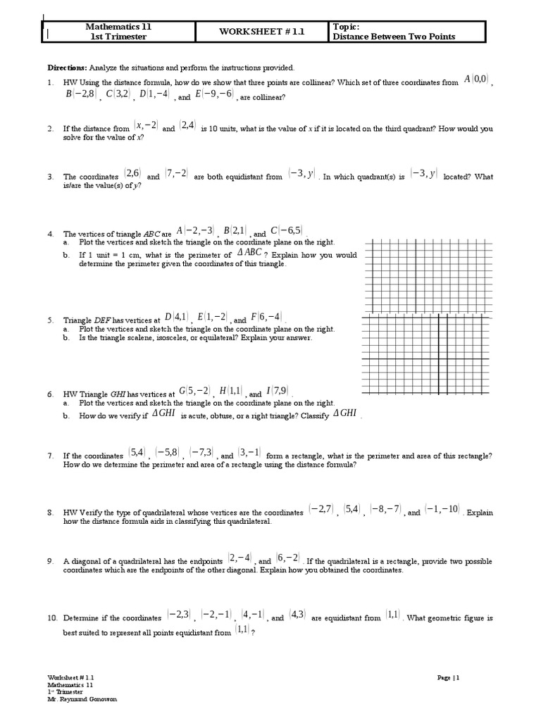 Analyzing Distance and Geometry Problems | PDF | Rectangle | Triangle