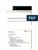 Week 1 Introduction and Capital Structure in A Perfect Market