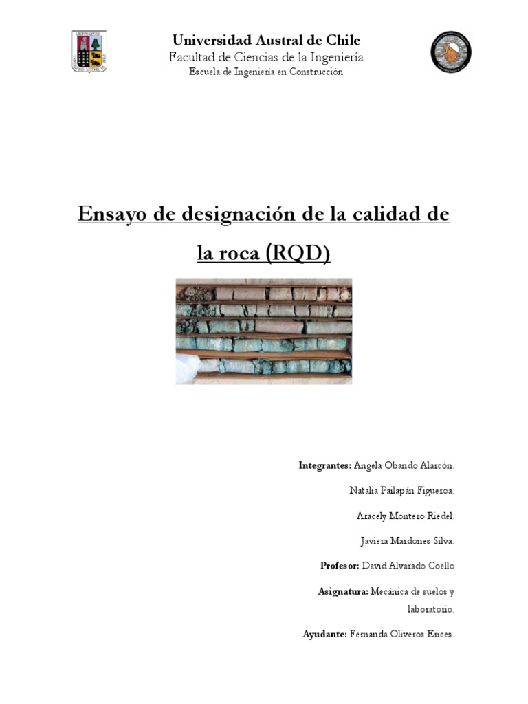 Designación de Calidad de Roca (RQD) | PDF
