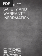 Product Safety and Warranty Information: by Motorola