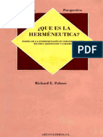 Que Es La Hermenéutica Teoría de La Interpretación en Schleiermacher Dilthey Heidegger y Gadamer - Richard E Palmer1
