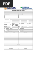 Employee's Gatepass Form