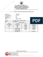 HRPTA Financial Report for Cabinet, Curtains, and Extension Wire Project