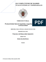 Universidad Complutense de Madrid: Tesis Doctoral Productividad Laboral Española: Magnitud, Evolución y Contraciclidad