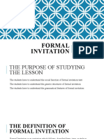 Understanding Formal Invitations