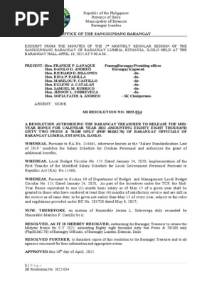Resolution for Midyear Bonus